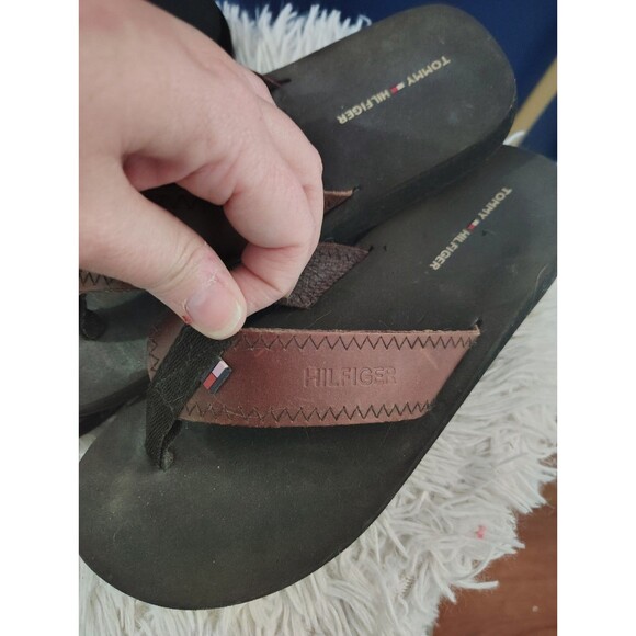 Tommy Hilfiger 2 PAIR BUNDLE Women's Flip Flop Size 7.5M Leather - Picture 7 of 8